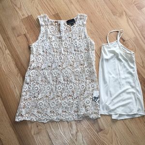 Brand new never worn embroidered tank with cami